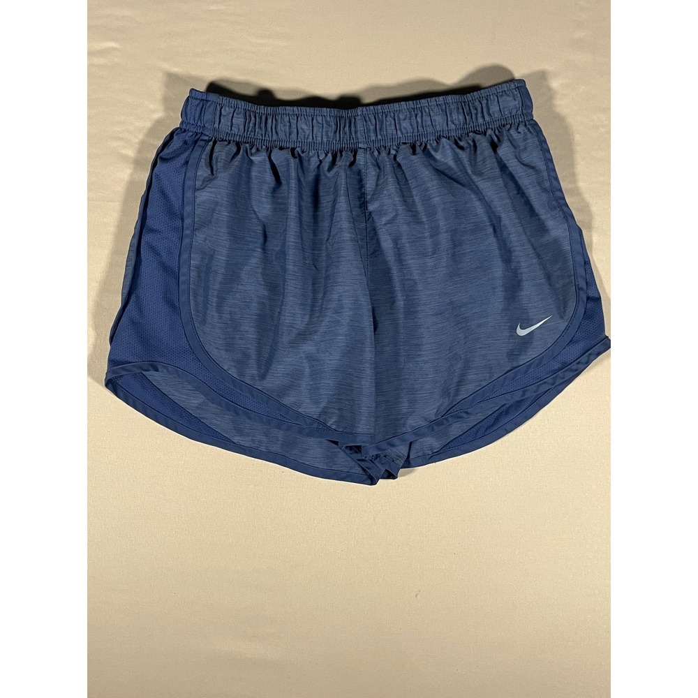 Nike Dri-FIT Tempo Running Shorts Womens Medium Blue Heathered Mesh Athletic
